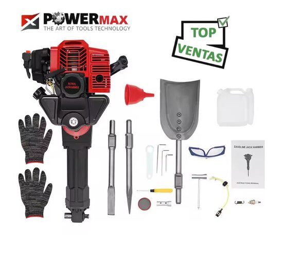 MARTILLO NEUMATICO PROFESIONAL DE DEMOLICION A GASOLINA 52cc Motor de 2 Tiempos 